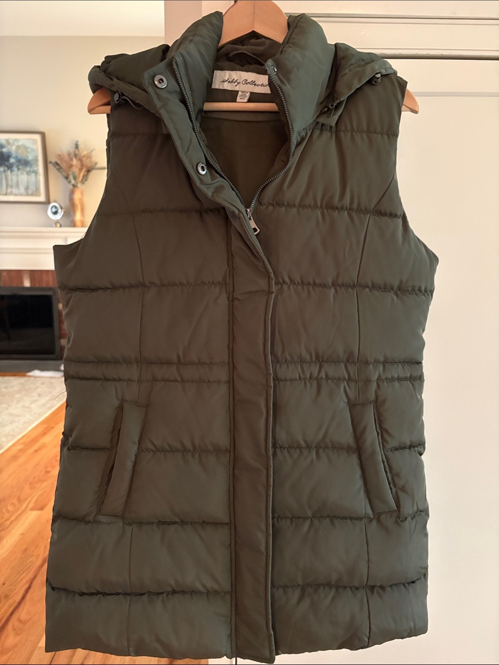 Quilted Olive Green Puffer Vest